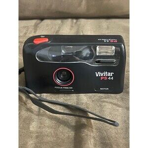 Vivitar PS44 35mm Film‎ Camera Flash Focus Free DX Pre-Owned Tested & Works